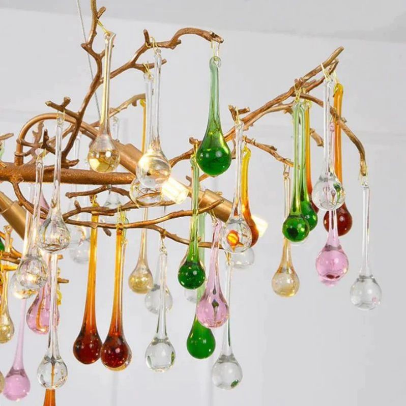 TLL Arcadia Colorful Crystal Linear Branch Chandelier