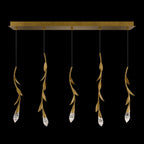 Modern Luxury Floating Branches Floral Crystal Chandelier with Rectangular Canopy for High-ceiling