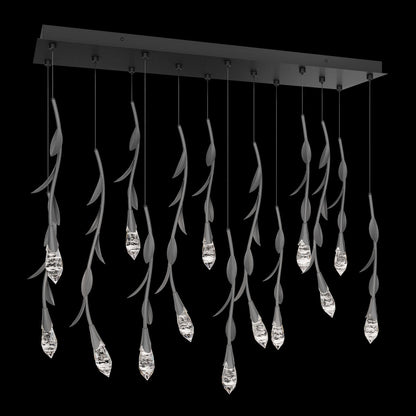 Modern Luxury Floating Branches Floral Crystal Chandelier with Rectangular Canopy for High-ceiling