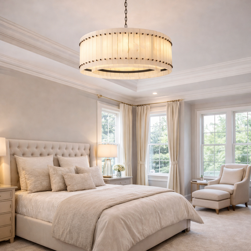 Sae Nari Alabaster Round Chandelier