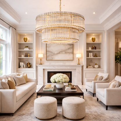 Sae Nari Glass Two-Tier Round Chandelier