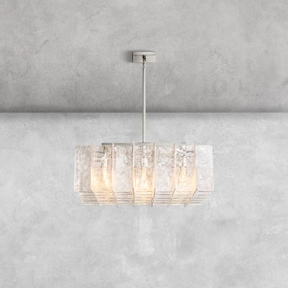 Haetic Clear/Smoke Class Square Chandelier 37''