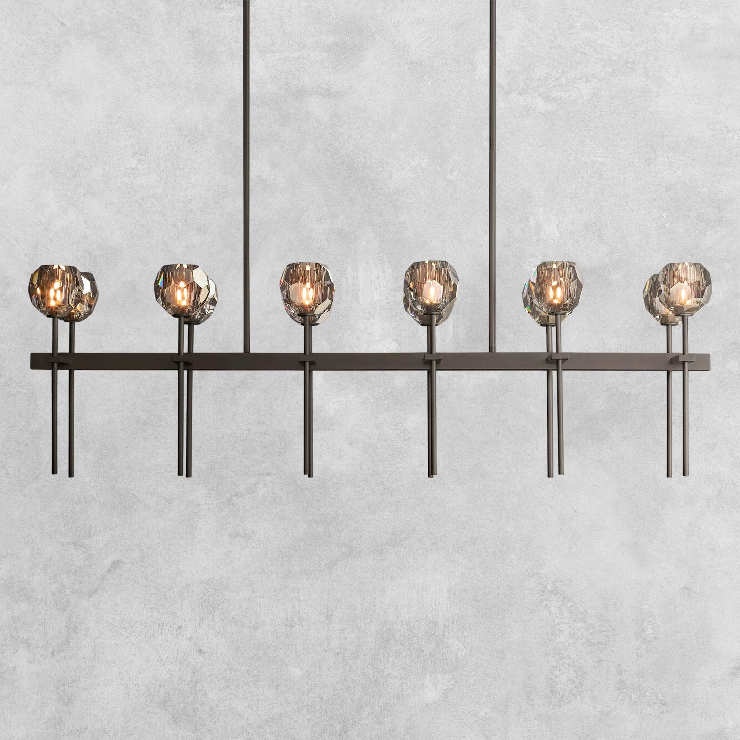 Bouble De Crystal Ball Linear Chandelier 48" 60"