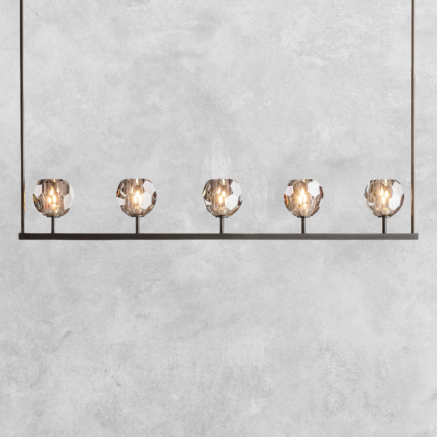 Bouble De Crystal Ball Linear Chandelier 48" 60"