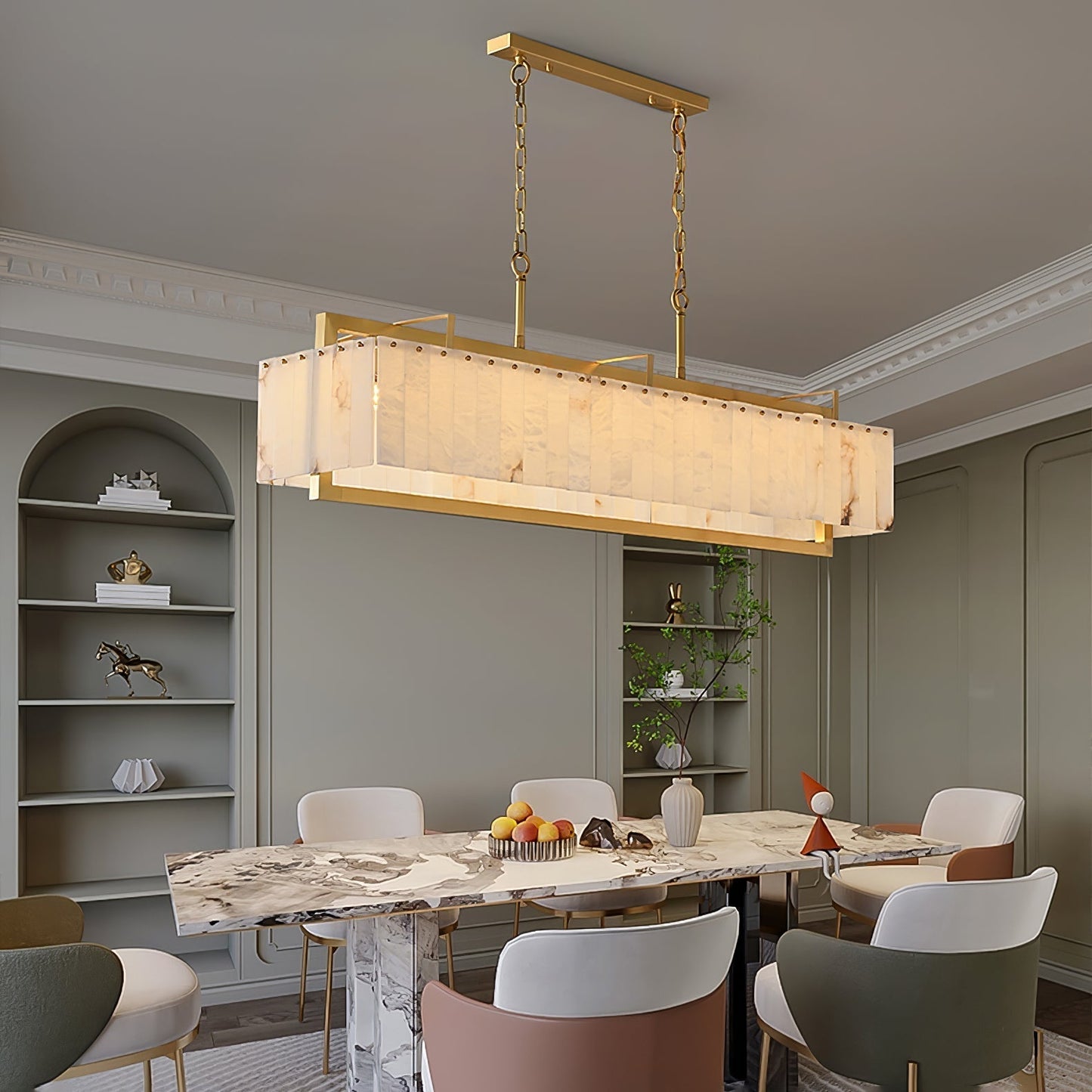 Hexa Alabaster Chandelier