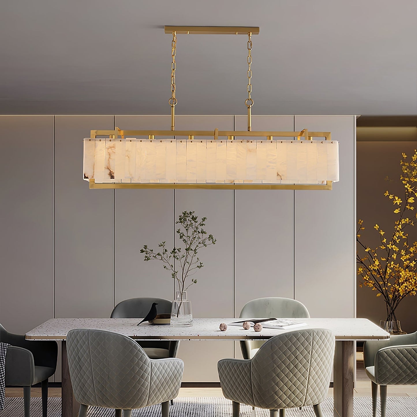Hexa Alabaster Chandelier