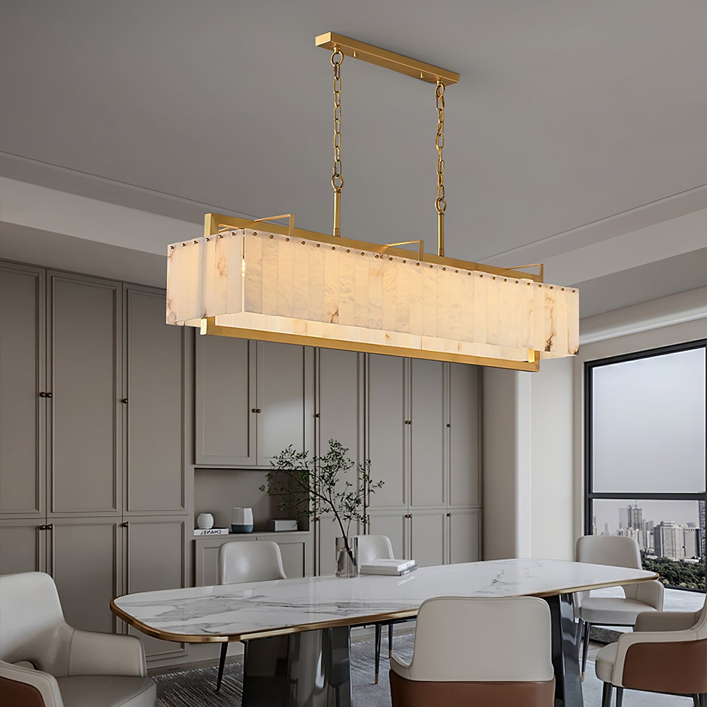 Hexa Alabaster Chandelier