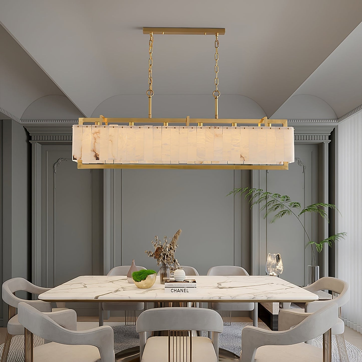 Hexa Alabaster Chandelier