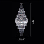 Stylish Foyer Hall Long Crystal Chandelier Large Staircase/ Entryway Decoration Ceiling Light Fixture