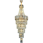 Stylish Foyer Long Staircase Chandelier Large Crystal Ceiling Lighting Fixture For Living Room Decoration