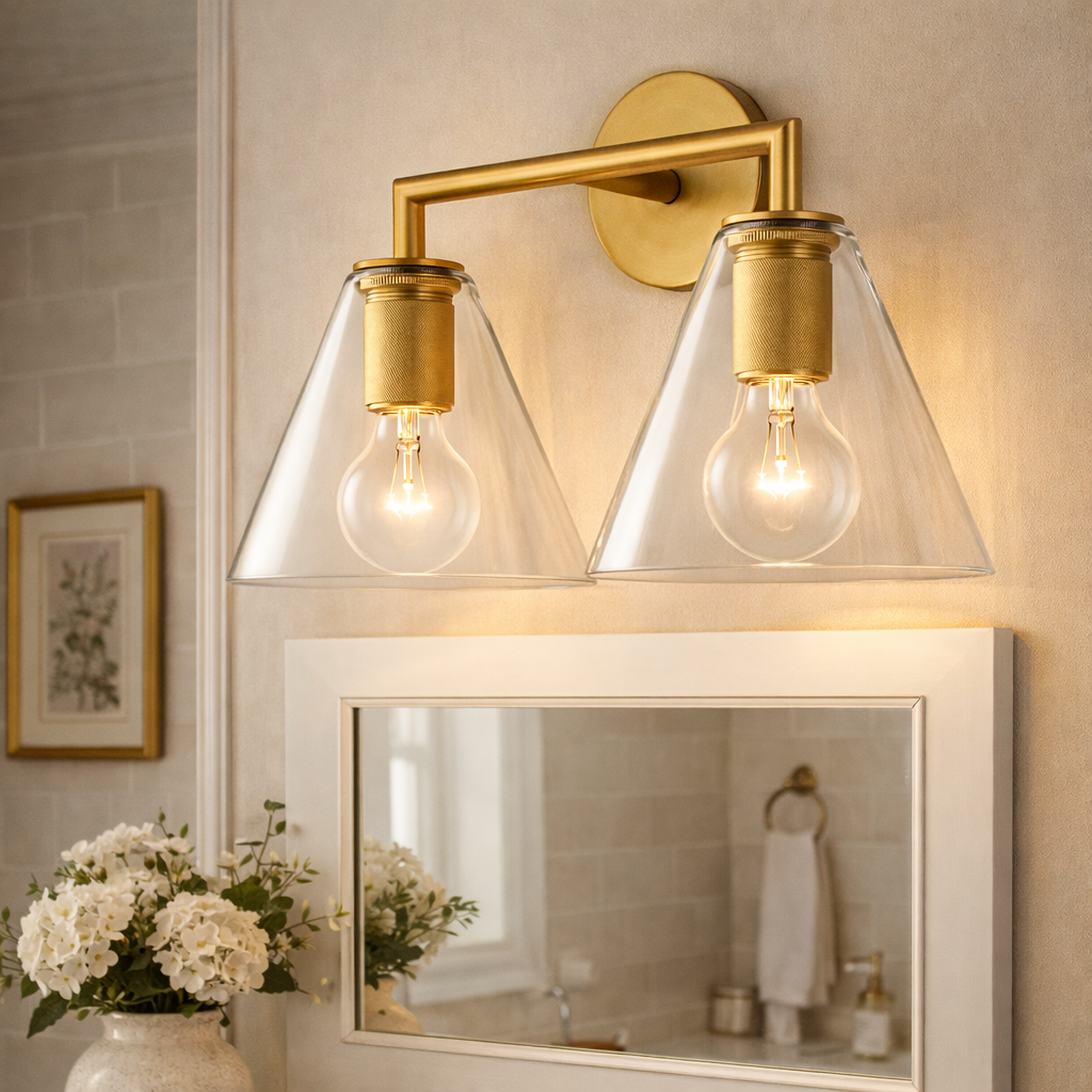 Utilitaira Funnel Shade Double Sconce
