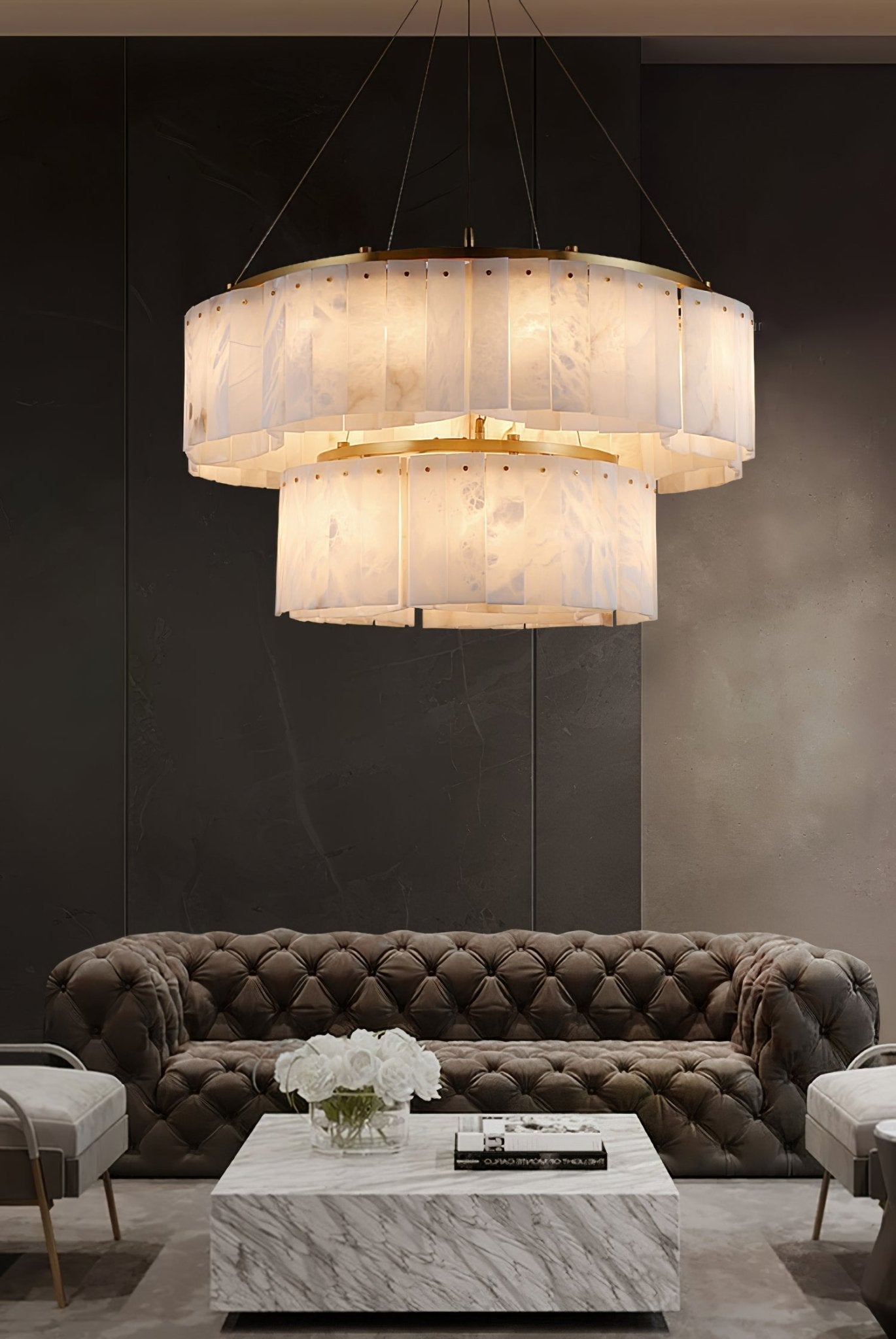 Hexa Alabaster Chandelier