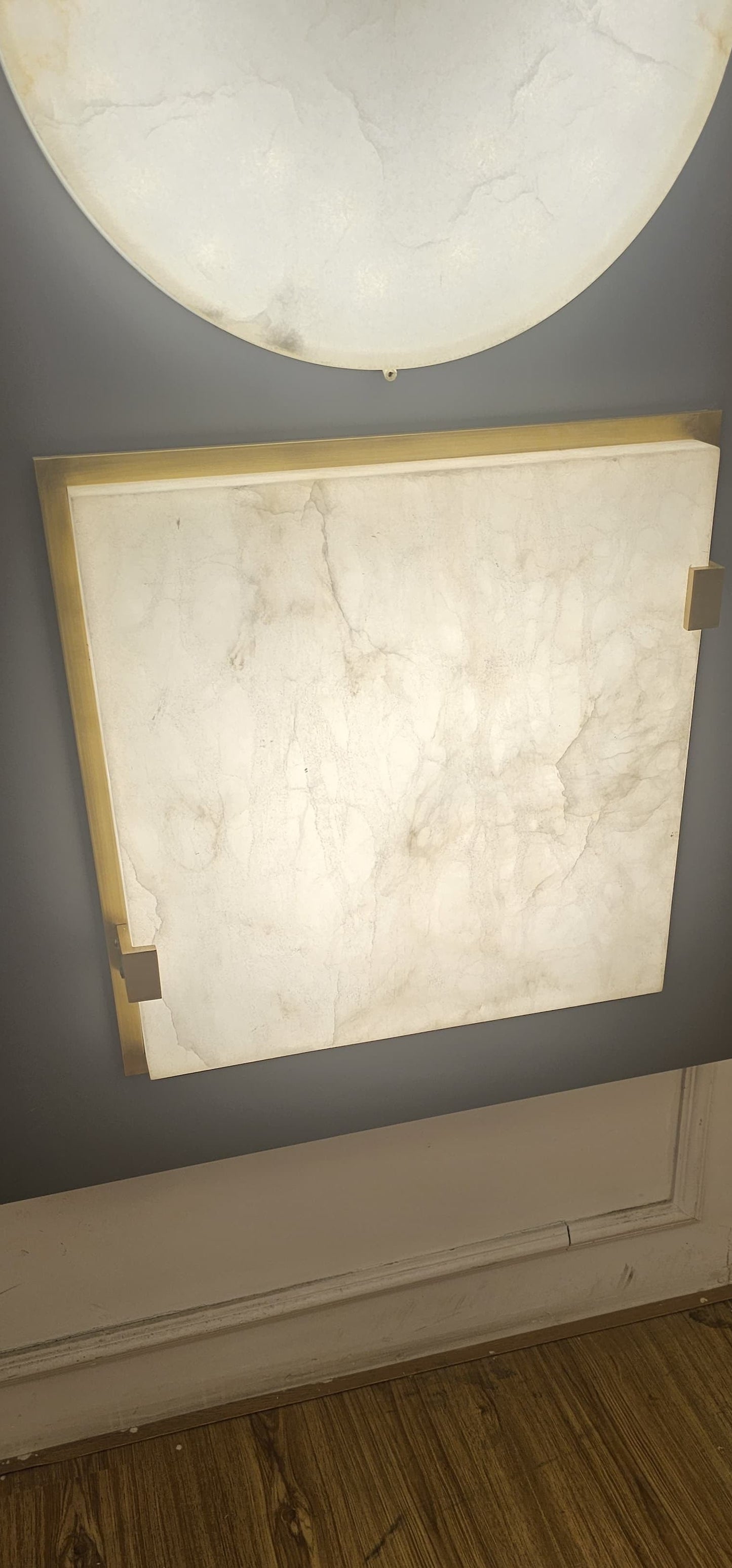 Flush Mount Ceiling Light with Alabaster Shade