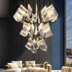 Extra Large Modern Paper Chandelier For Staircase / Foyer Villa Hall Ceiling