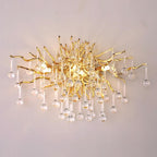Rain Tree Crystal Teardrop Wall Sconce Gold Diameter 17"