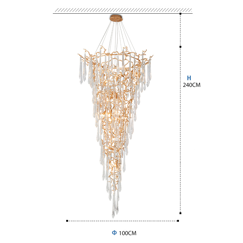 Cecily Crystal Branch Chandelier H 94.49"