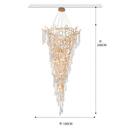 Cecily Crystal Branch Chandelier H 94.49"