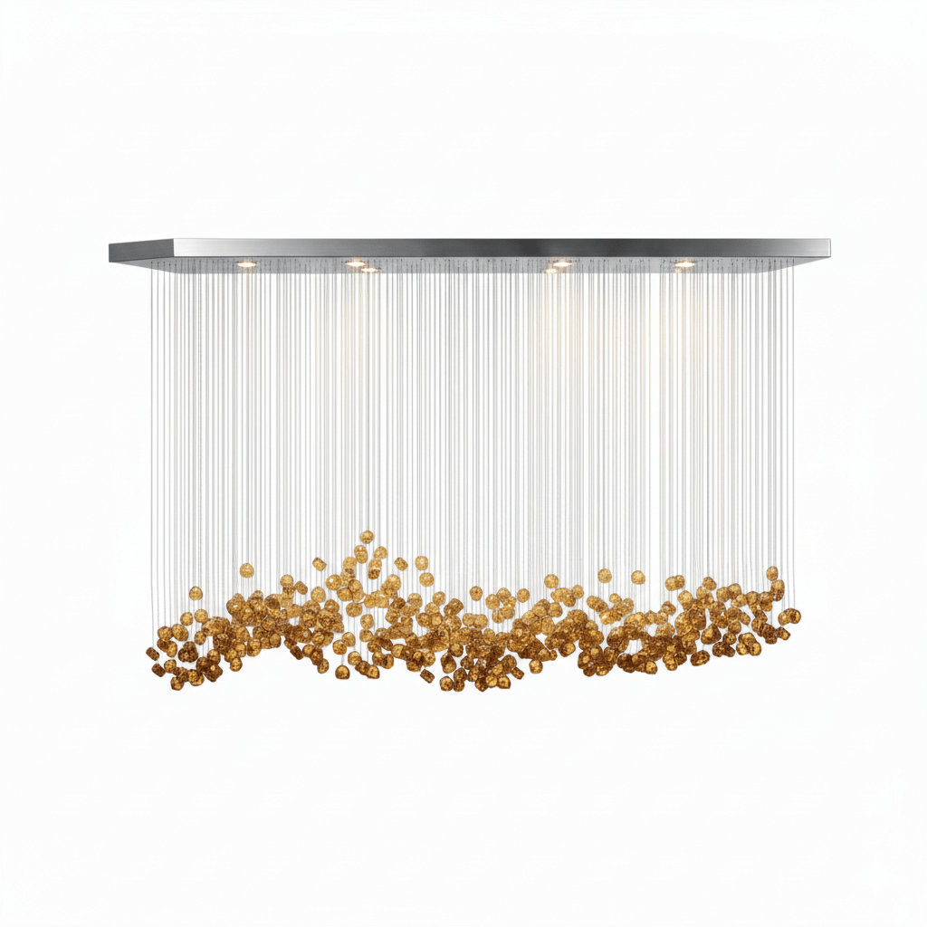 Crystal Stone Crystal Spiral Chandelier