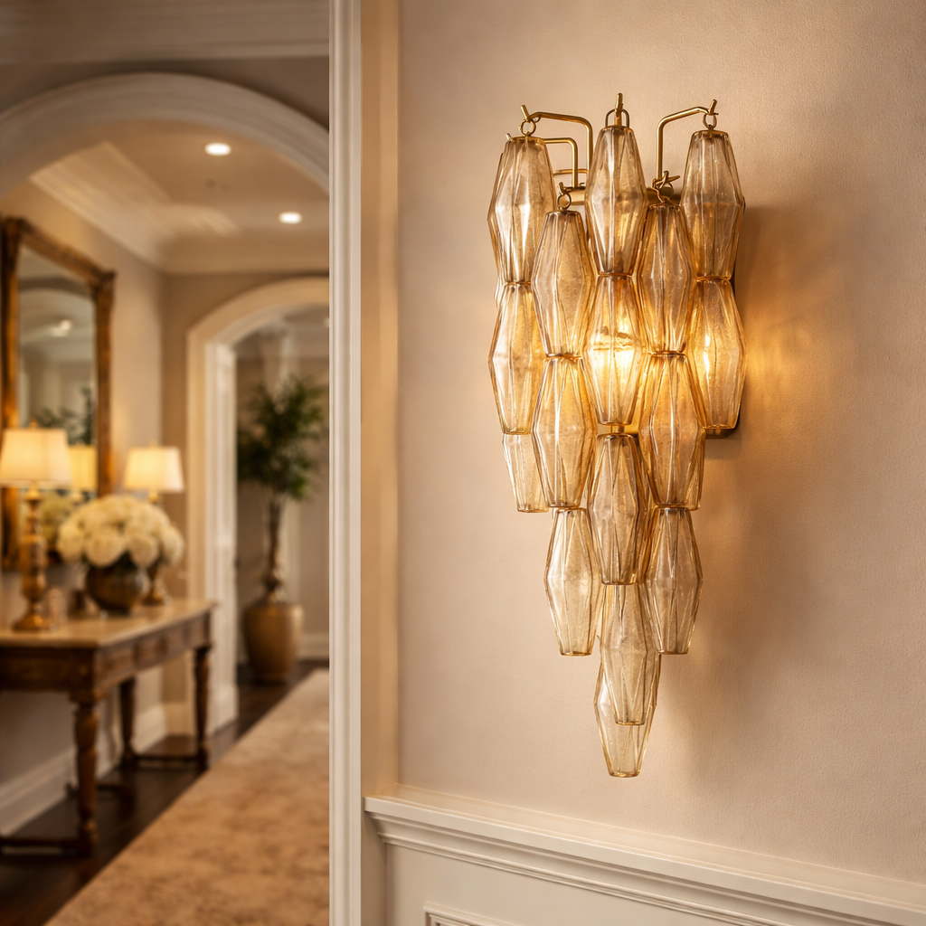 DHIARA SMOKE GLASS SCONCE
