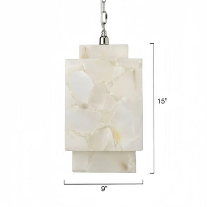 Alabaster Cube Pendant Light
