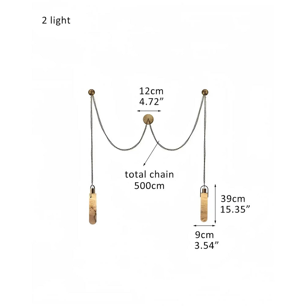 Alabaster Flint 1/2/3/5/7/9/12/15-Light LED Multi-Drop Pendant