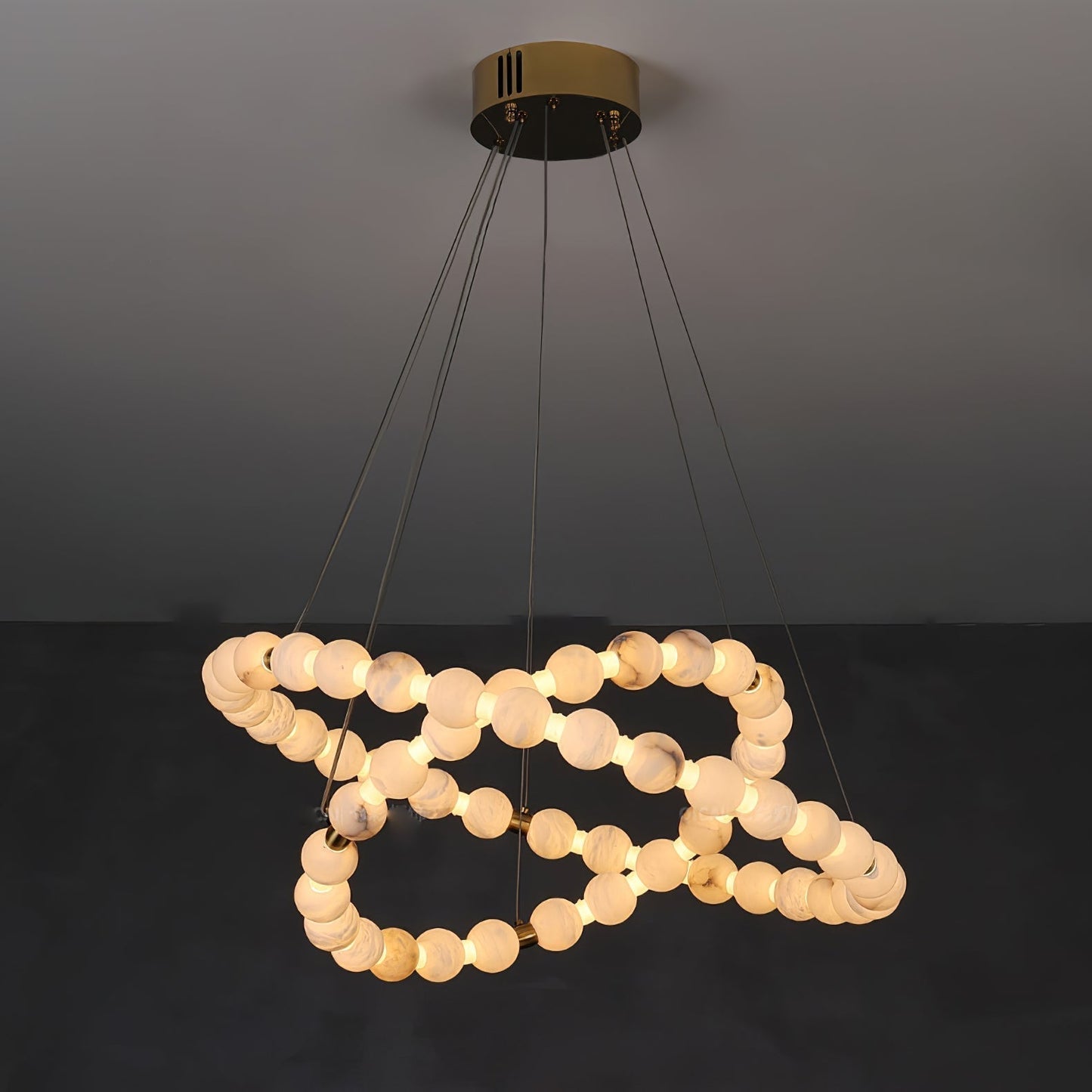 Alabaster Orb Ring Chandelier