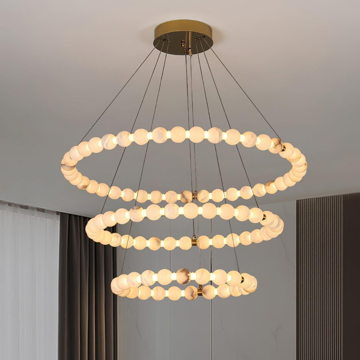 Alabaster Orb Ring Chandelier