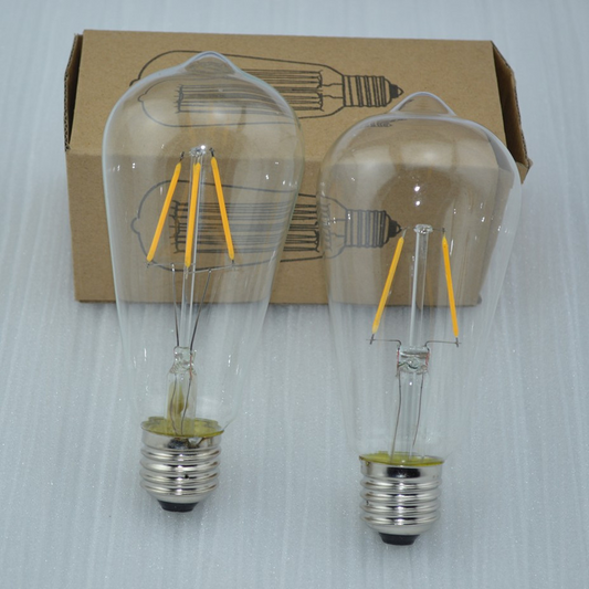 ST64 Golden Glass LED Filament Bulb, E26, 6W, 2700K