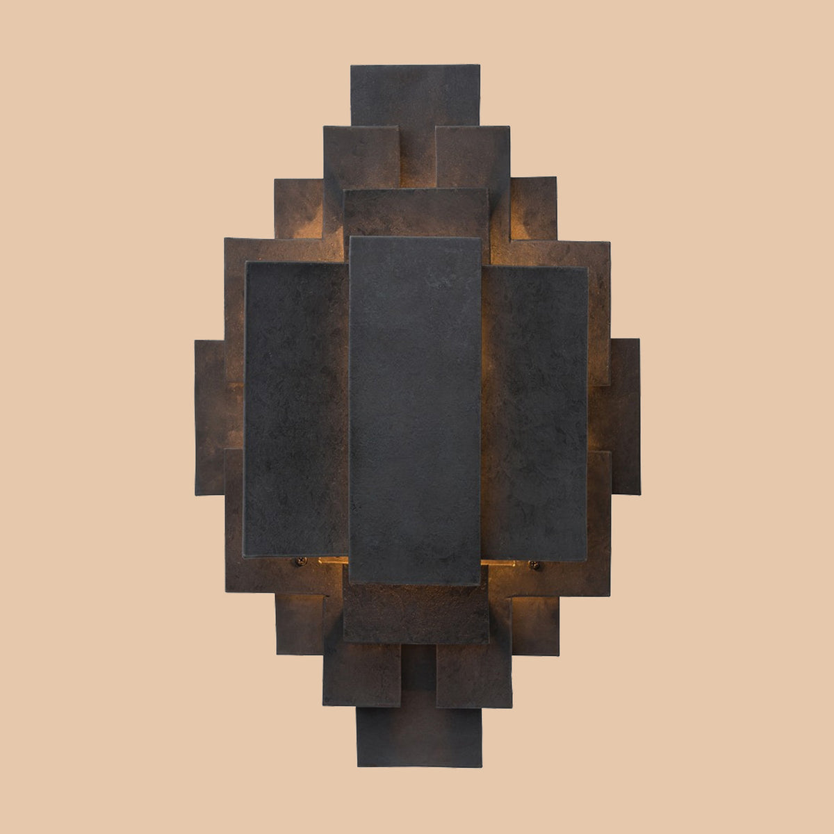 Caden Layered Bronze LED Wall Sconce