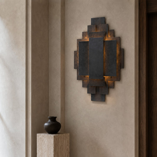 Caden Layered Bronze LED Wall Sconce