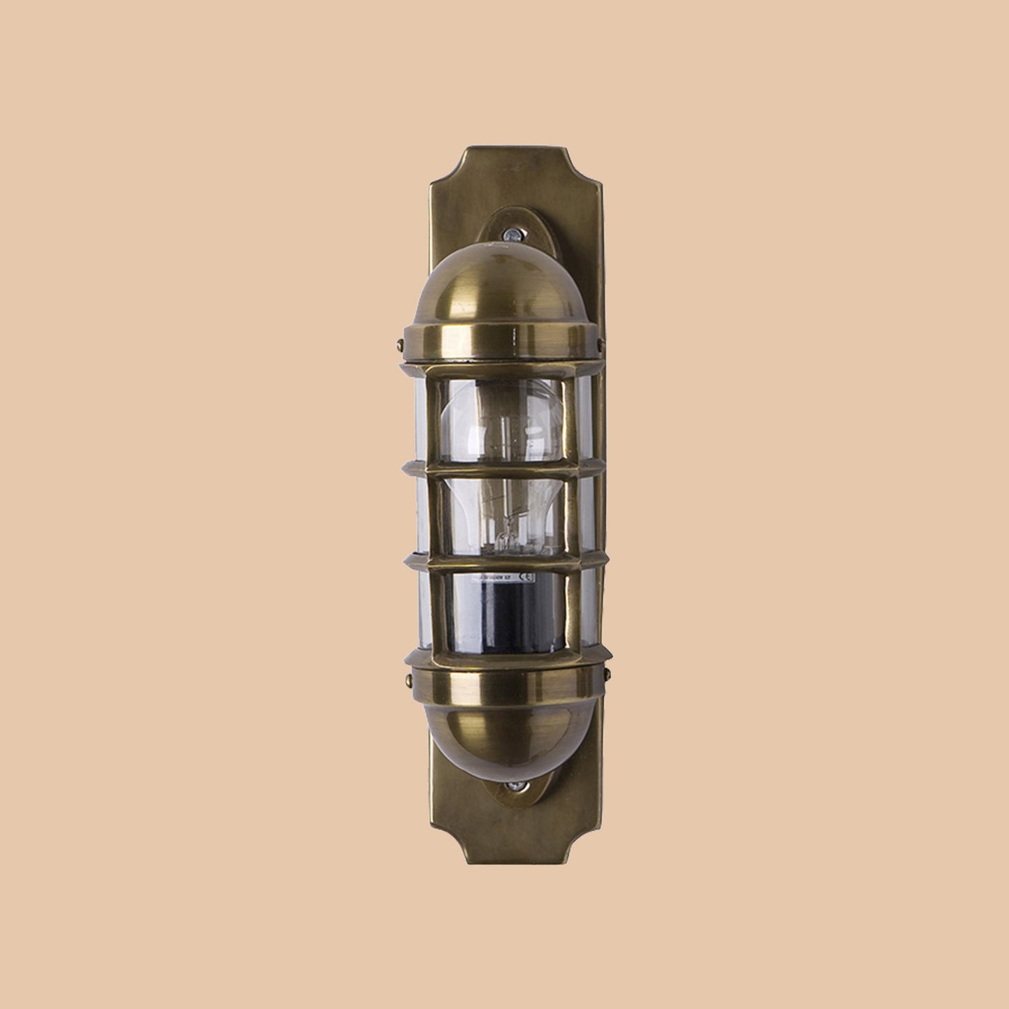 Mariner Antique Brass Caged Wall Sconce