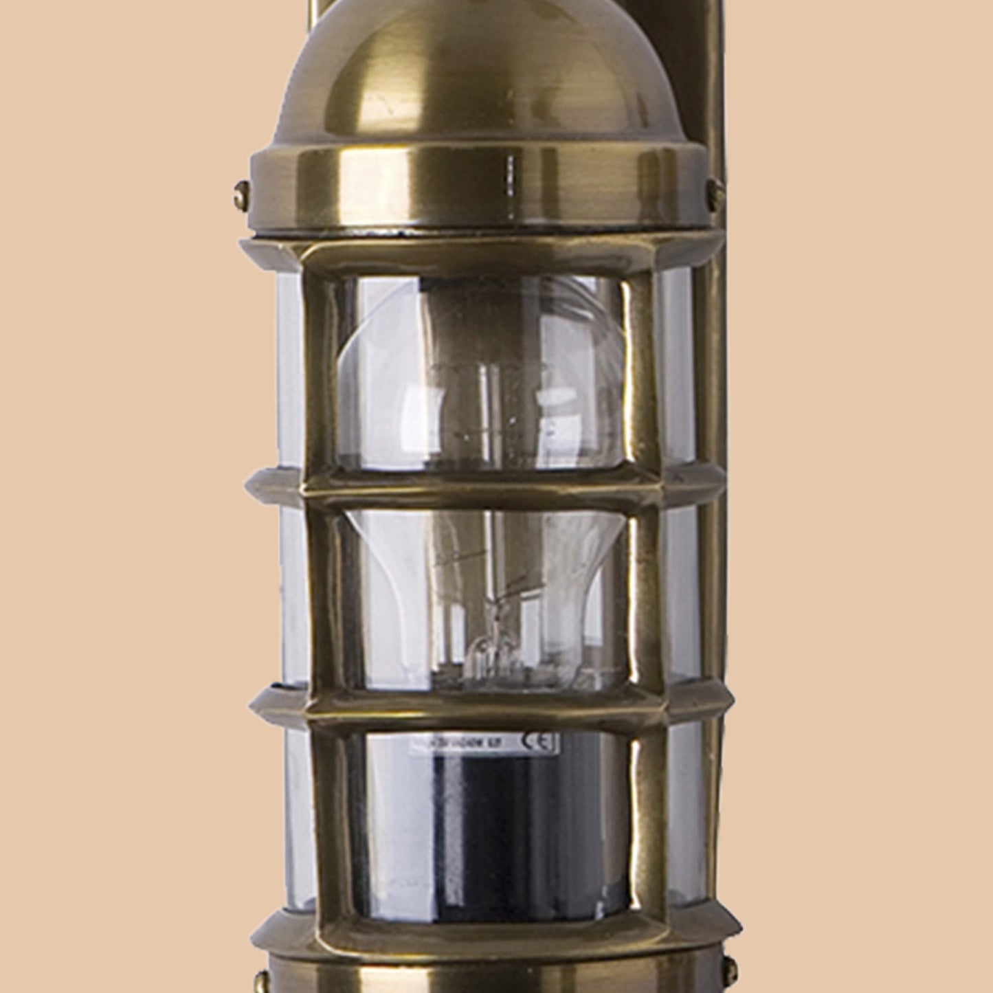 Mariner Antique Brass Caged Wall Sconce