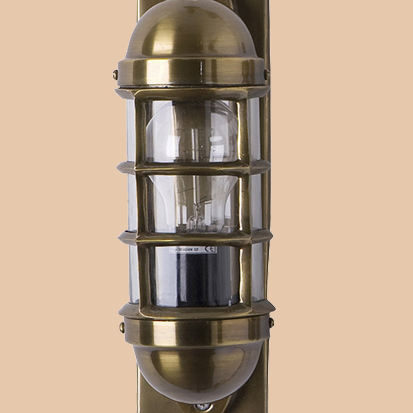 Mariner Antique Brass Caged Wall Sconce