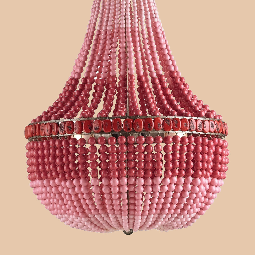 Pink Ombre Beaded Chandelier
