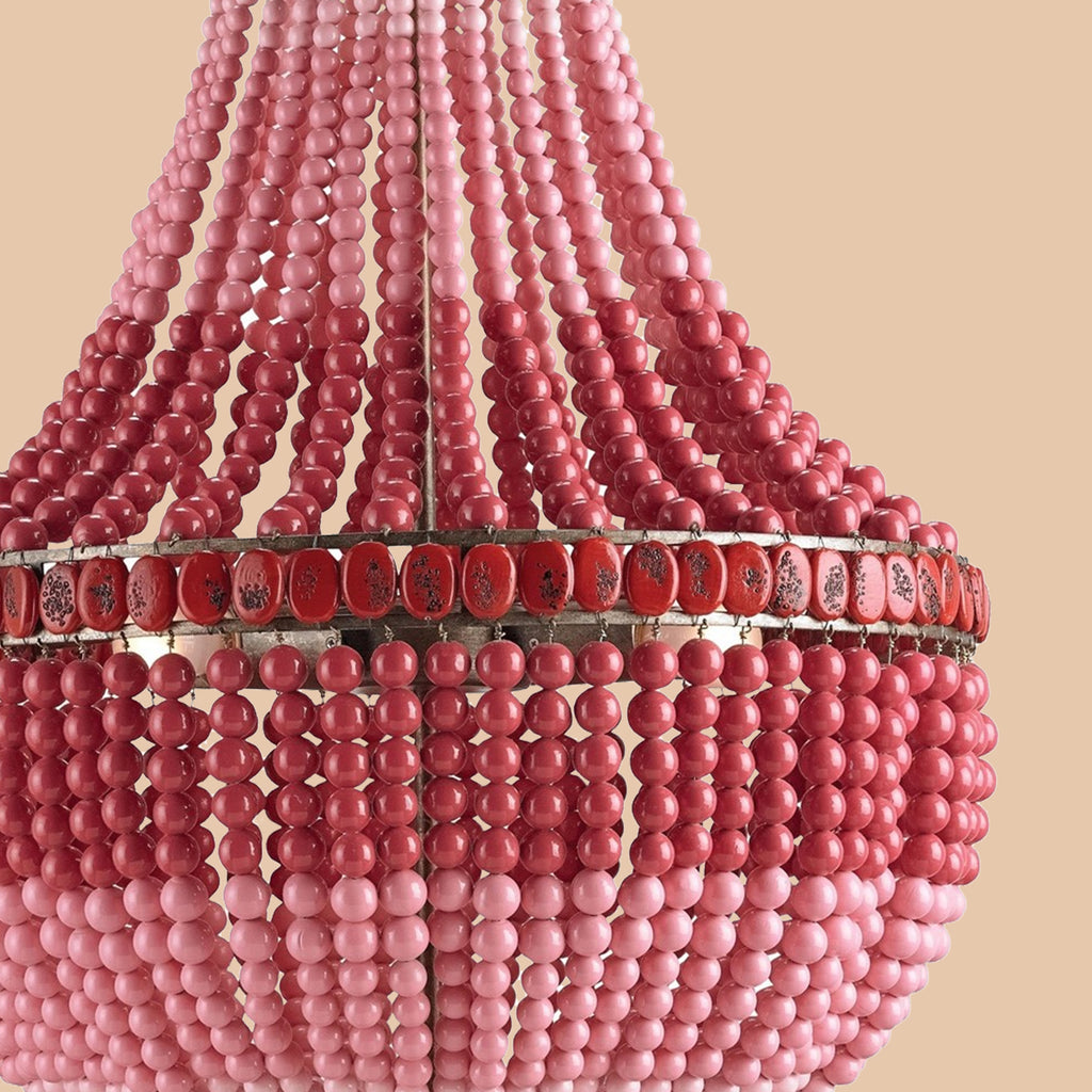 Pink Ombre Beaded Chandelier