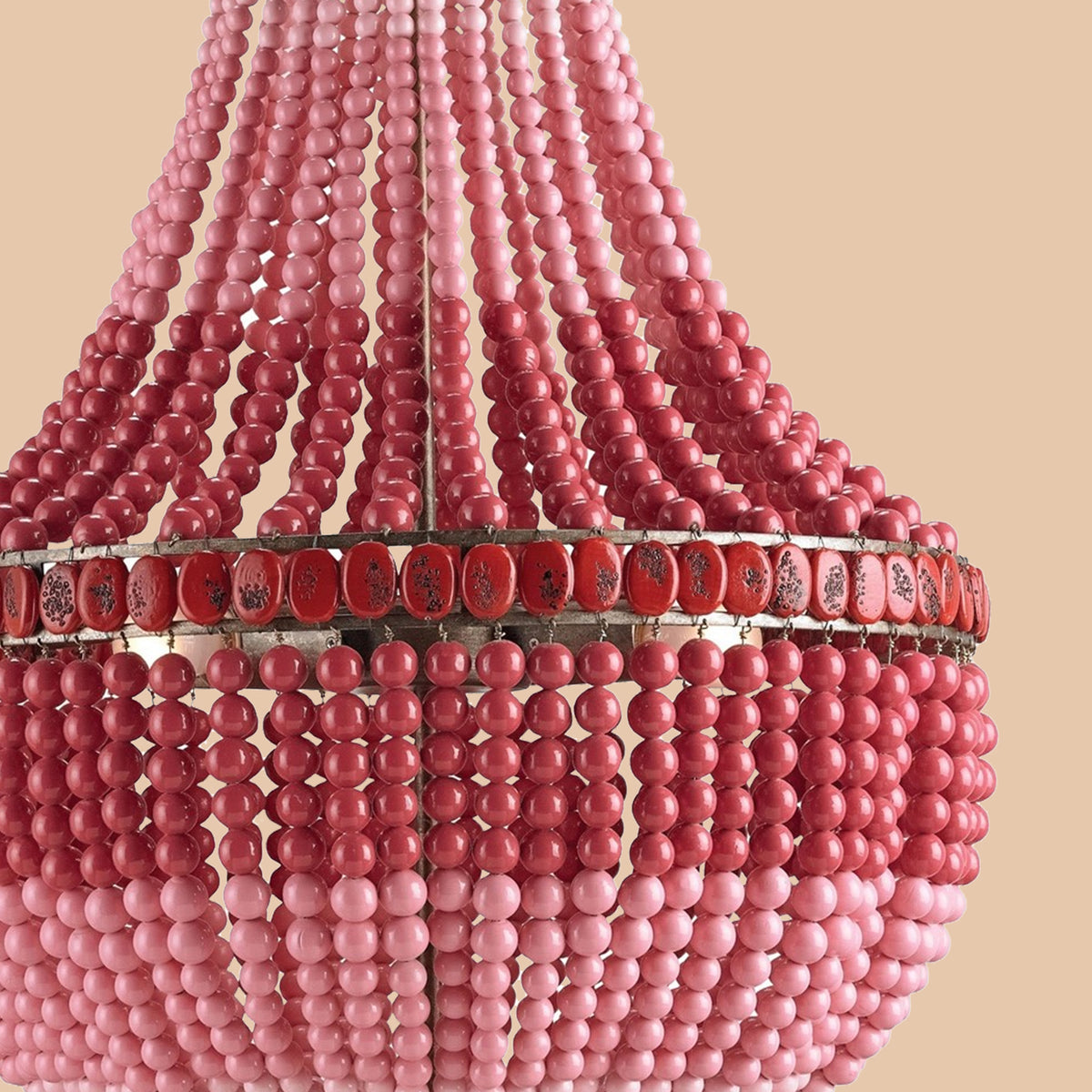 Pink Ombre Beaded Chandelier