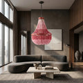 Pink Ombre Beaded Chandelier