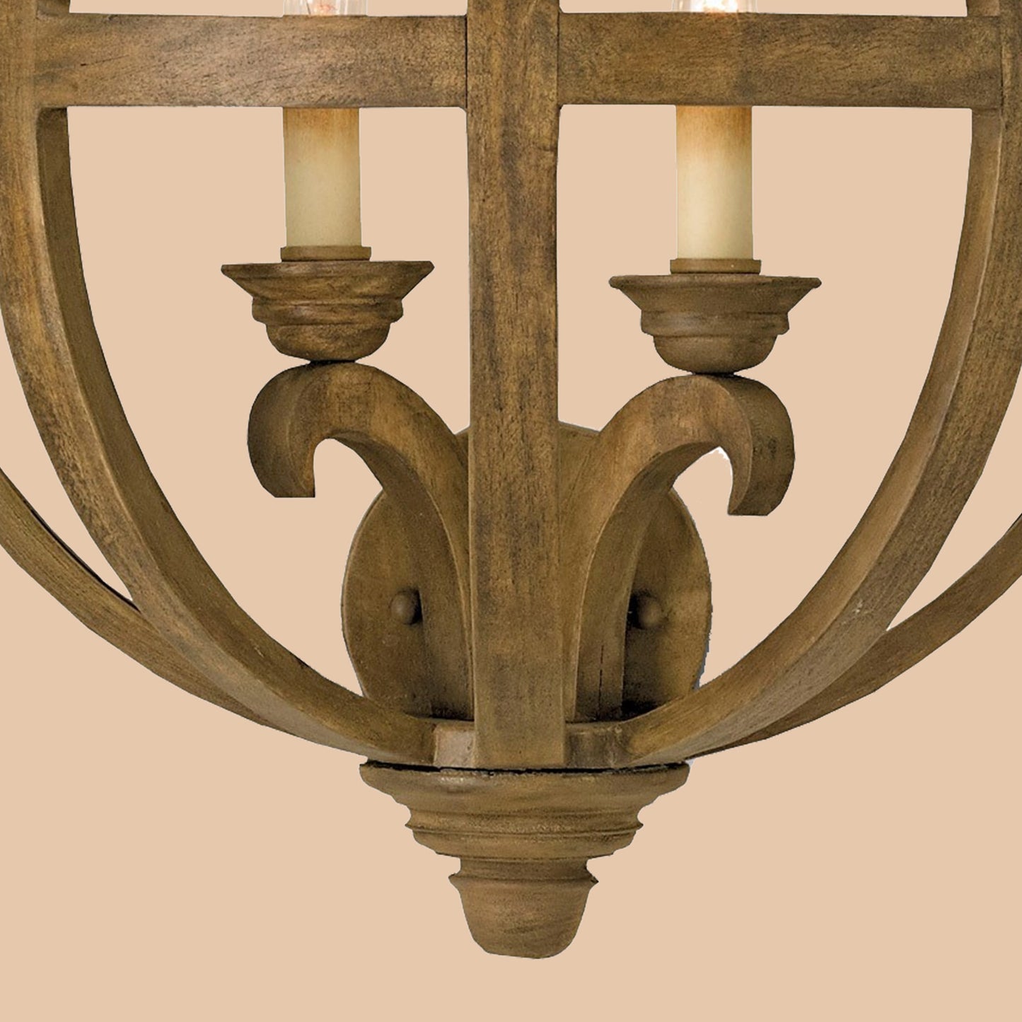 Rustic Wooden Orb Wall Sconce