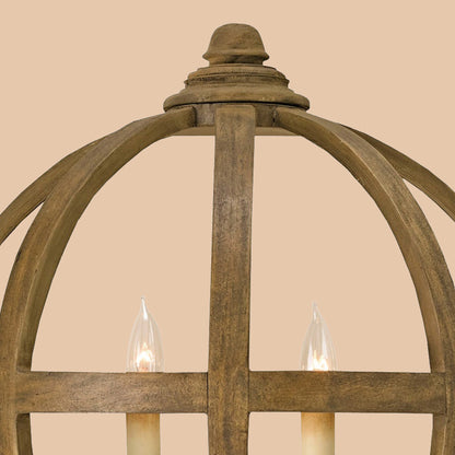 Rustic Wooden Orb Wall Sconce