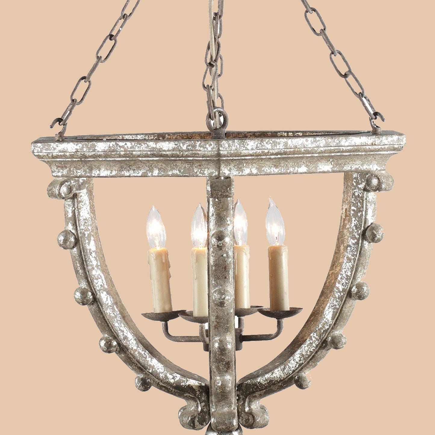 Vintage Distressed Lantern Chandelier