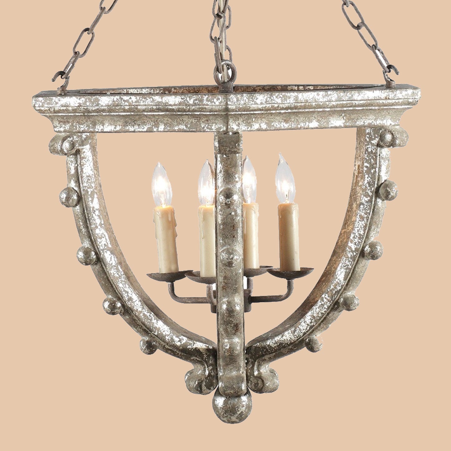 Vintage Distressed Lantern Chandelier