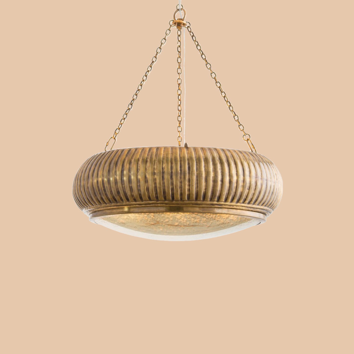 Vintage Ribbed Drum Chandelier