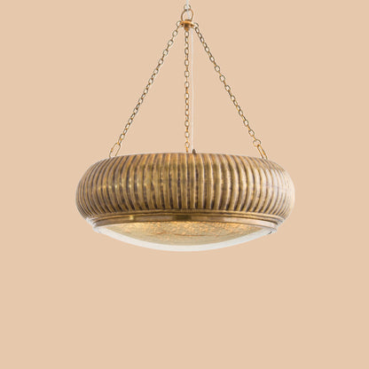 Vintage Ribbed Drum Chandelier