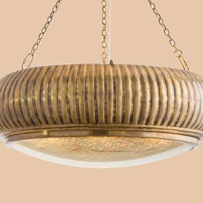 Vintage Ribbed Drum Chandelier