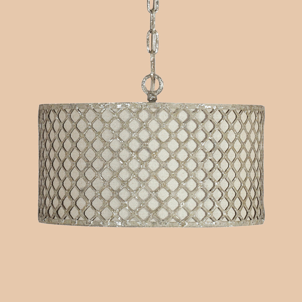 White Beaded Pendant Chandelier