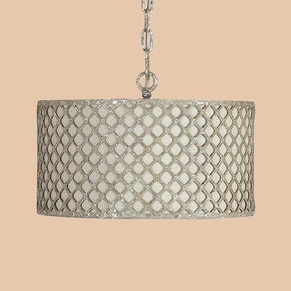White Beaded Pendant Chandelier