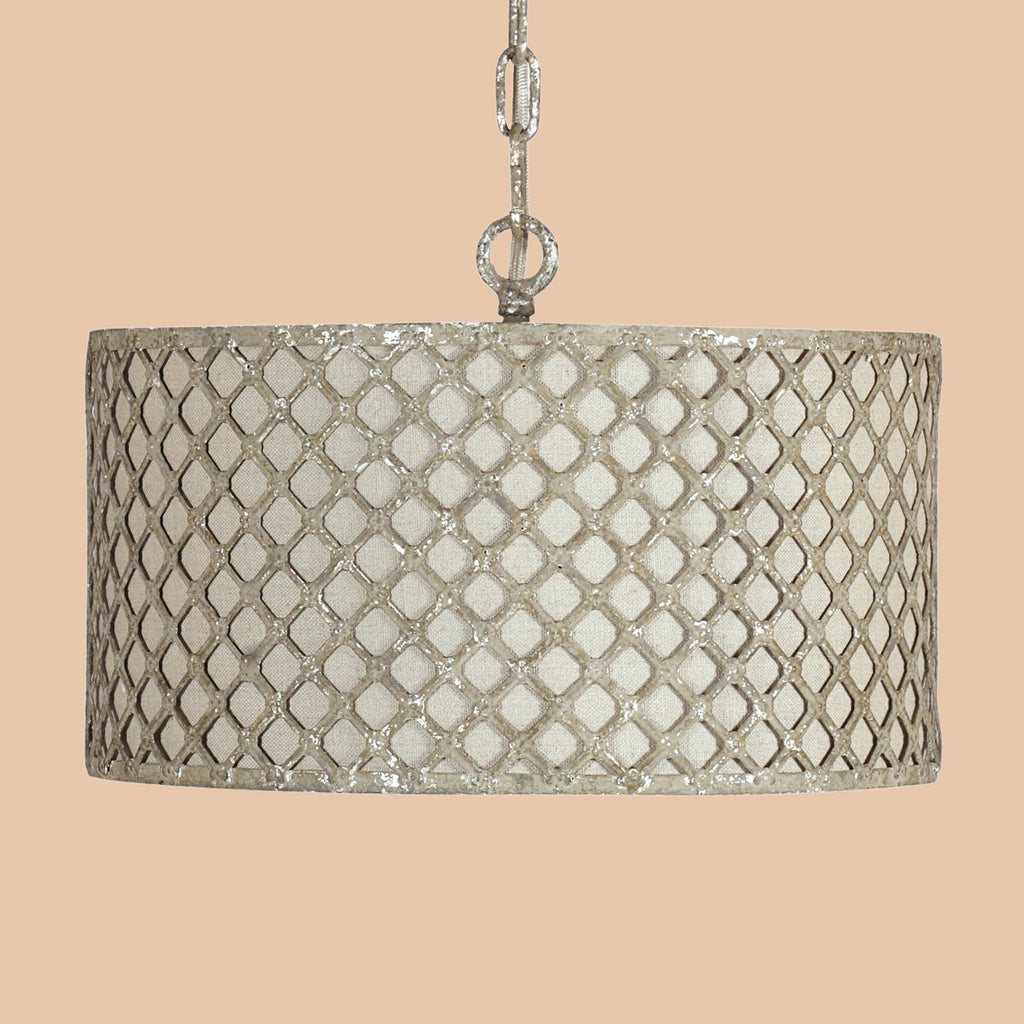 White Beaded Pendant Chandelier