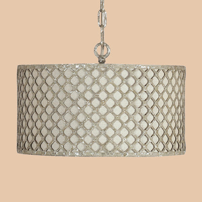 White Beaded Pendant Chandelier