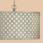 White Beaded Pendant Chandelier