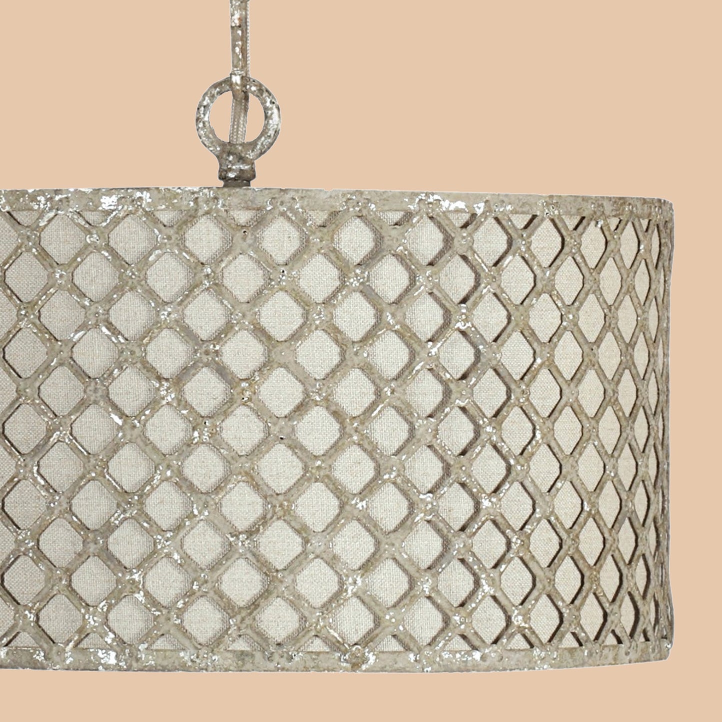 White Beaded Pendant Chandelier